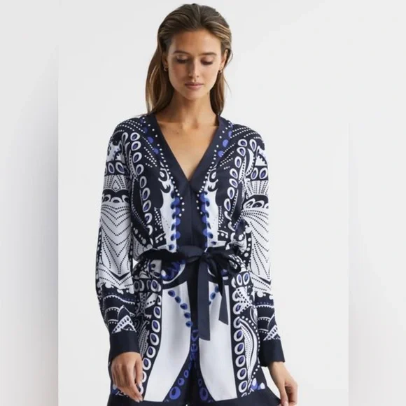NWT REISS ISLA SCARF PRINTED PLAYSUIT SIZE (*Missing Belt)